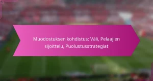 Muodostuksen kohdistus: Väli, Pelaajien sijoittelu, Puolustusstrategiat