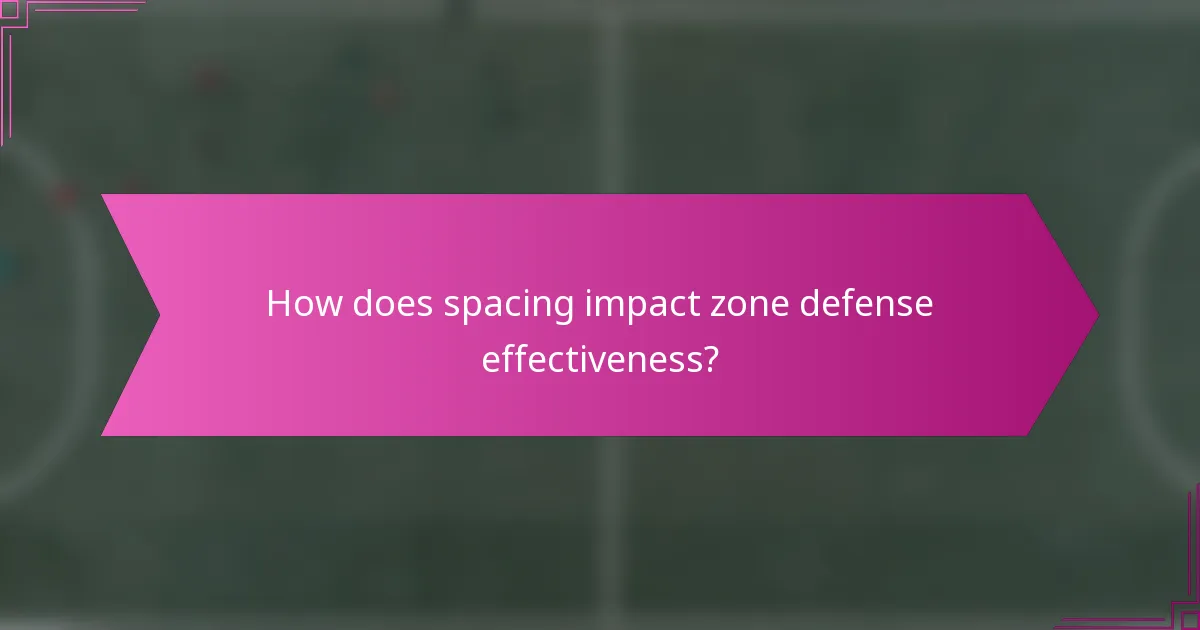 How does spacing impact zone defense effectiveness?
