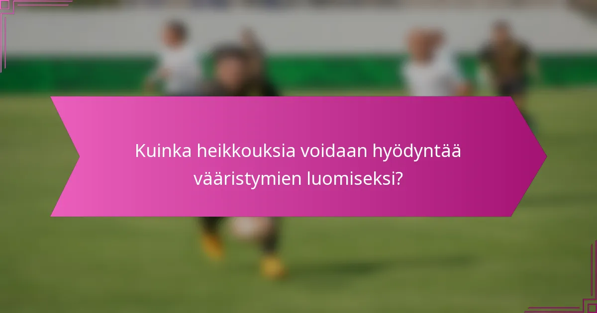 Kuinka heikkouksia voidaan hyödyntää vääristymien luomiseksi?