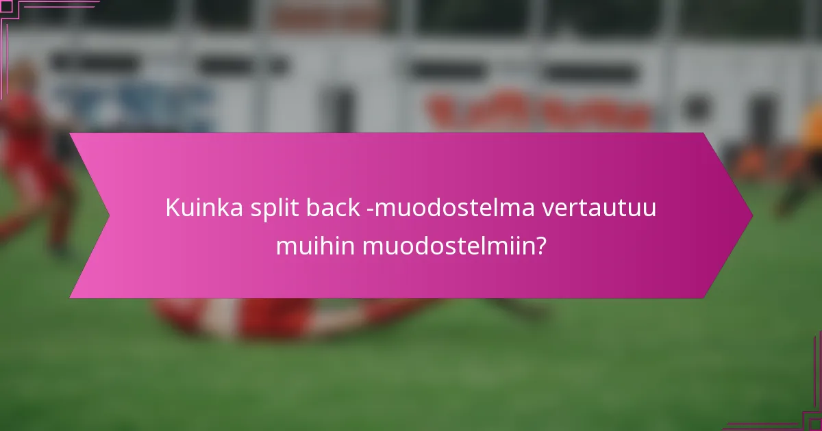 Kuinka split back -muodostelma vertautuu muihin muodostelmiin?