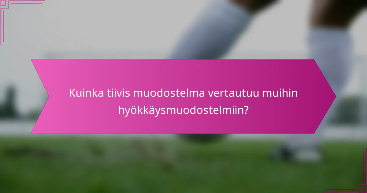 Kuinka tiivis muodostelma vertautuu muihin hyökkäysmuodostelmiin?