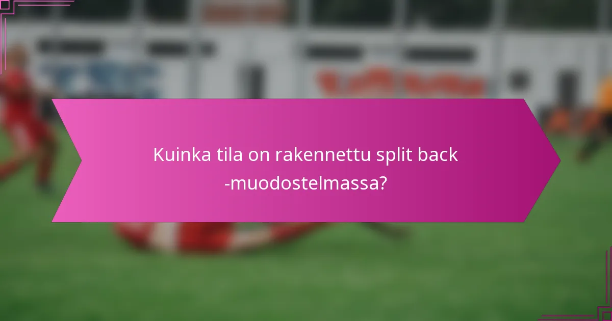 Kuinka tila on rakennettu split back -muodostelmassa?
